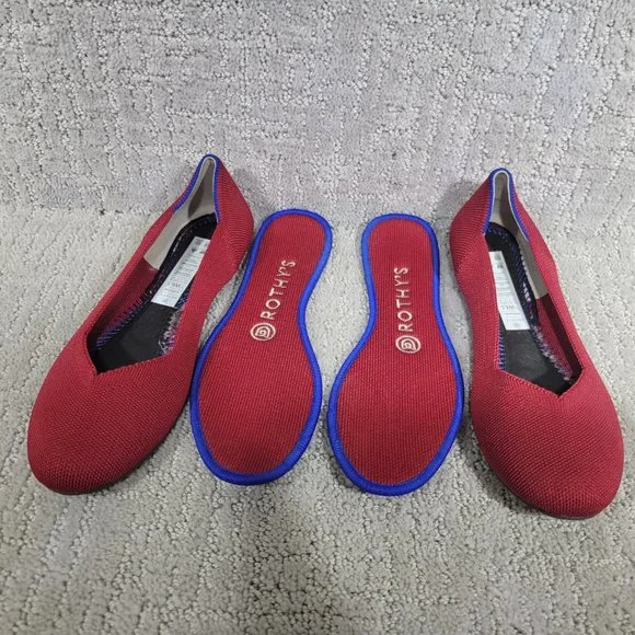 Rothy’s The Flat Scooter Red Round Toe Slip On Shoes Women's Size US 6, 6.5, 10 - Picture 7 of 9